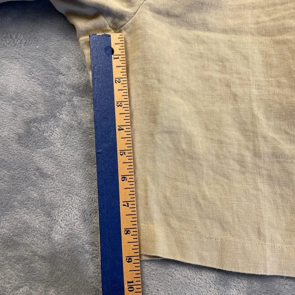 Jos A Bank Men's 36 100% Linen Shorts Beige Tan Flat Front Summer Casual Preppy